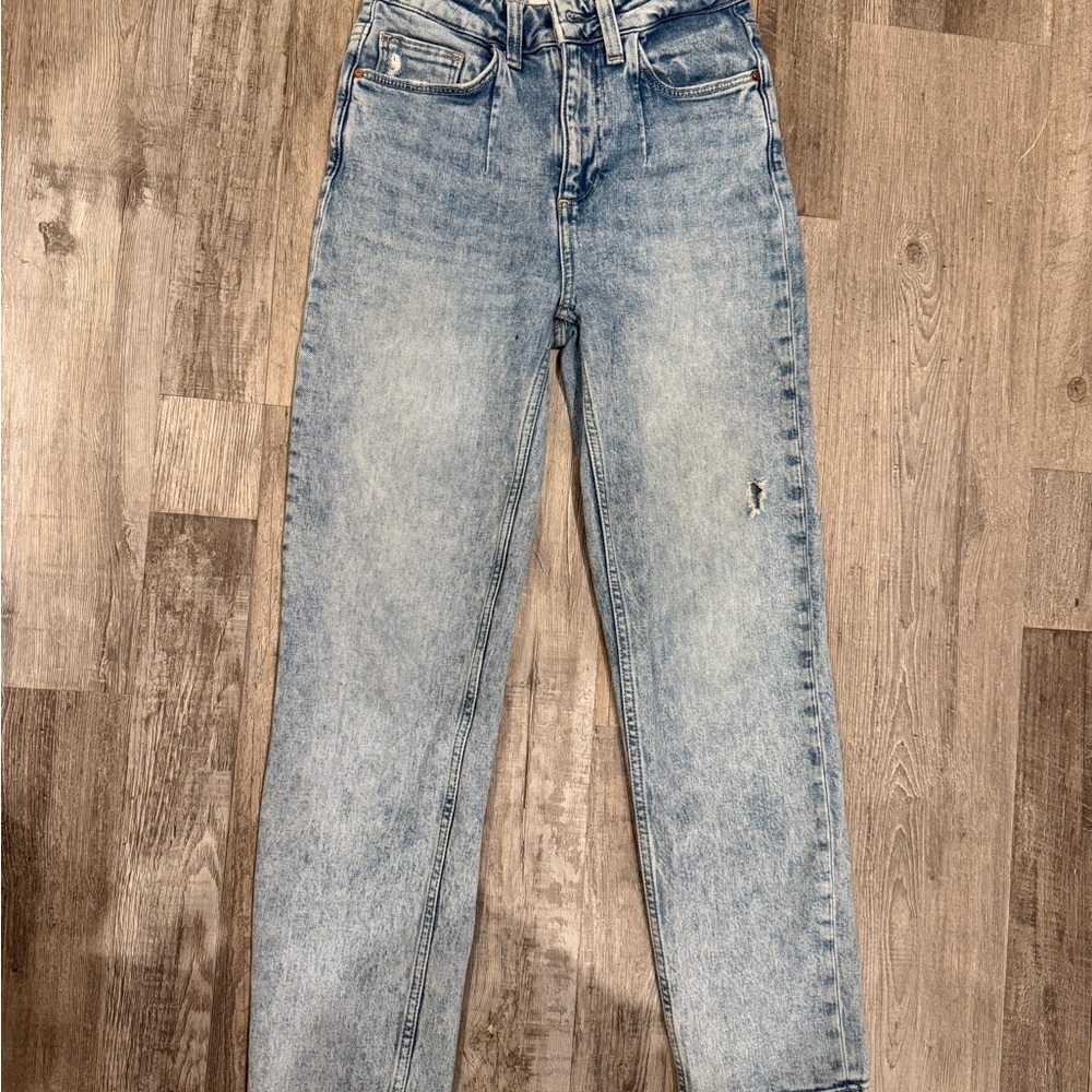 PAIGE Light Blue Straight Leg Jeans